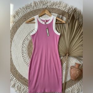 SKIMS Soft Lounge Ringer Tank Mini Dress - Blush